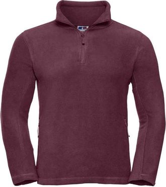 Russell Athletic Russell Heren Quarter Zip Outdoor Fleece Top (Bourgondi&euml;)