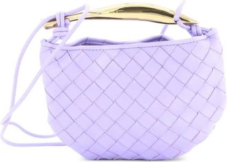 Bottega Veneta Sardine Nappa Intrecciato mini-tas met handgreep - Paars