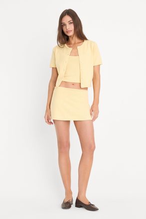 Good American Womens The Keepsake Skort | Honey, Size Medium | Good American by Khlo&Egrave; Kardashian