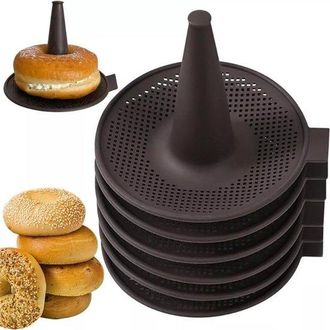 OEM 6 Piezas, Color Caf&eacute;, Moldes Para Hornear Donas, Moldes Para Masa De Bagels Y Donas, Resistente Al Calor, F&aacute;cil De Limpiar Y Almacenar