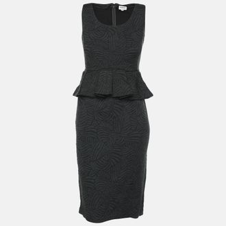 Armani Dark Grey Jacquard Midi Dress