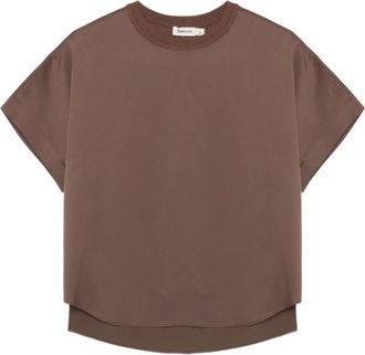 SIMKHAI Addy blouse met ronde hals - Bruin