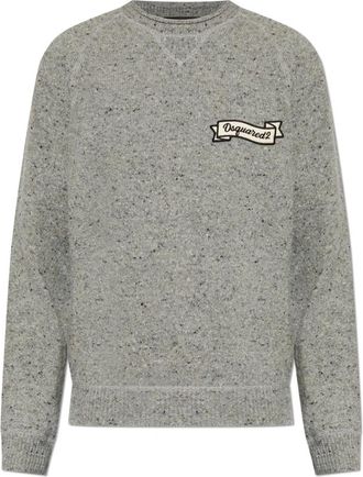 Dsquared2 Wool Sweater - Heren - Ronde hals truien - Grijs - XL - Wol - Truien & Vesten