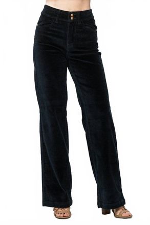 Judy Blue High Waist Wide Leg Corduroy Trousers In Emerald