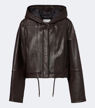Sportmax Hooded leather jacket
