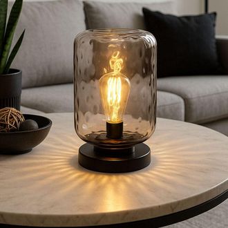 Globo Lighting Lampada da tavolo - Darina - nero - vetro vetro fumé - ø - Globo