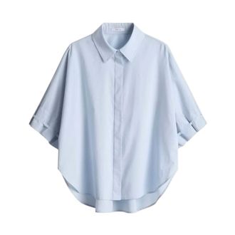 OPUS Finoa Blouse - Dames - Blouses & Shirts - Blauw - Maat: S Katoen