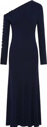 Anna Quan Womens Noah One-Shoulder Dress In Sailor