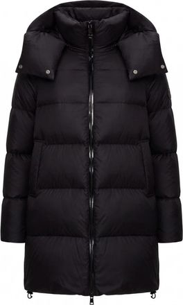 Cesare Gaspari Oversized Hooded Down Puffer Jacket - Dames - Dons jassen - Zwart - L - Polyester - Jassen