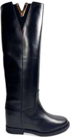Via Roma 15 Stivale 3990 - Dames - Hoge Laarzen - Zwart - 37 1/2 EU - Leer - Schoenen