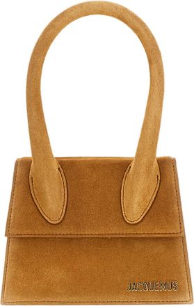 Jacquemus Trapezoidal Leather Shoulder Bag with Magnetic Flap Closure