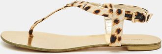 Roberto Cavalli Two Tone Canvas Thong Flat Slides