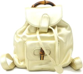 Gucci Pre-owned Backpacks, female, Beige, Size: ONE SIZE Pre-owned Satin gucci-bags