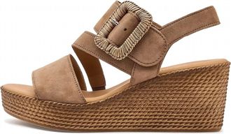 Gabor Womens Wedge Sandal In Peanut Suede