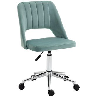 STILVORA Silla De Oficina Ergon&oacute;mica Con Altura Regulable, Tapizada En Terciopelo, 49 X 60 X 79-91 Cm, Verde Petr&oacute;leo