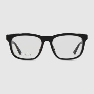 Gucci Rectangular Optical Frame, Black