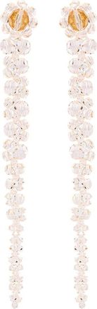 Simone Rocha crystal-embellished dangle earrings - women - Crystal - One Size - Pink