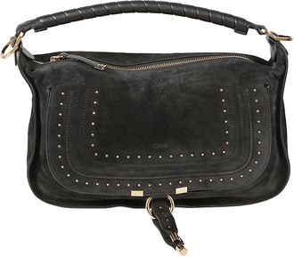 Chlo&eacute; Marcie Small Shoulder Bag - Dames - Handtassen - Zwart - ONE Size - Katoen - Tassen