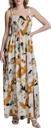 DKNY Dkny Printed Smocked Dress