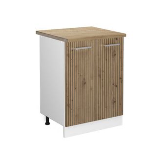 Vicco Mueble Bajo De Cocina R-line, Roble Artesanal, 60 Cm, Et Roble