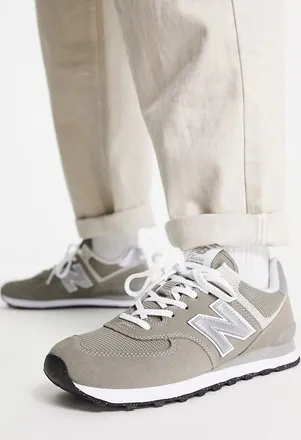 New Balance 574 - Sneakers grigie e bianche-Grigio
