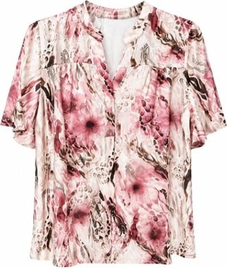 2-Biz Rose Square Blouse - Dames - Blouses - Roze - M - Overhemden