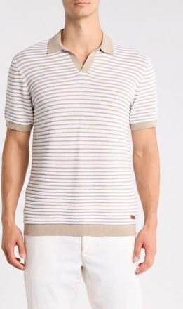 Buffalo Wicher Stripe Knit Polo in String Combo at Nordstrom Rack, Size X-Large