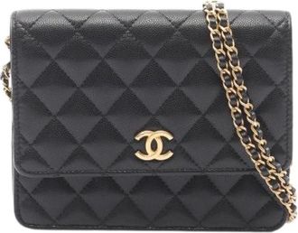 Chanel Pre-owned Matelasse Grained Calf Shoulder Bag - Dames - Vintage Schoudertas - Zwart - ONE Size - Leer - Vintage