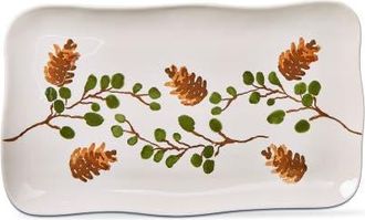 Tag Pinecone Sprig Rectangular Serving Platter Multicolor Ceramic in Multicolored at Nordstrom