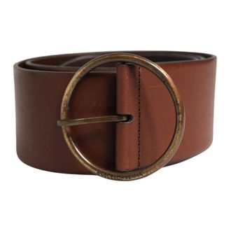 Dolce & Gabbana Belts, male, Brown, Size: ONE SIZE Wide Waist Metal Round Belt