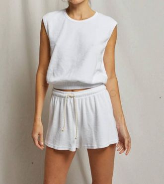 perfectwhitetee Ellie Loop Terry Tank In White