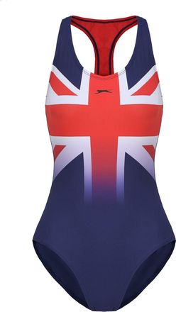 Slazenger Womens Union Jack Racer Back Swimsuit Blue/Red/White S
