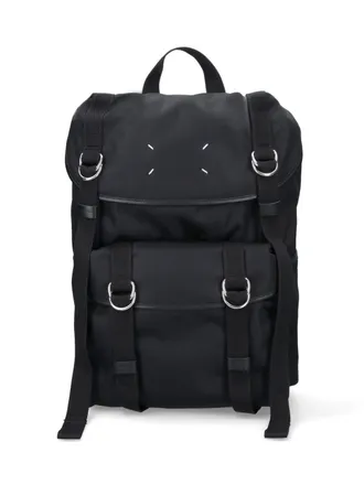 Maison Margiela Black Four Stitches Buckle Backpack