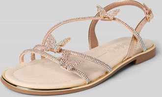 Buffalo Sandalette mit Ziersteinbesatz Modell KIRA in Gold, Gr&ouml;&szlig;e 36