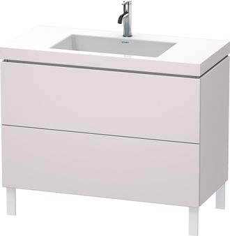 Duravit Lavabo Para Muebles Duravit L-cube C-bonded Con Base De Pie, 100x48 Cm, 2 Extra&iacute;bles, Sin Rebosadero, 1 Agujero Para Grifo, Color: Blanco Lila Seda La