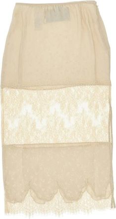 Pinko Pinko - Jacquard en kanten midirok - Dames - Rokken - Beige - Maat: M