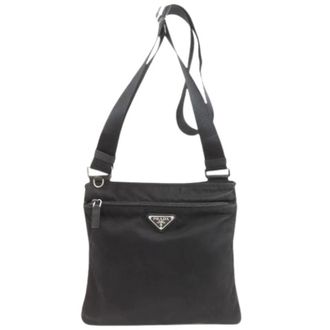 Prada Pre-owned Cross Body Bags, female, Black, Size: ONE SIZE Pre-owned Vintage Nylon Shoulder Bag