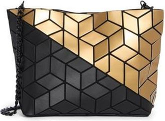 Patrizia Luca Diagnoal Geo Clutch in Black/Gold at Nordstrom Rack