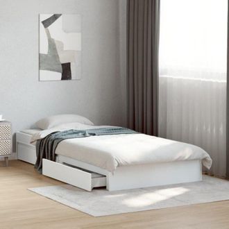 vidaXL Giroletto con Cassetti Bianco 90x200 cm in Legno Multistrato - Vidaxl