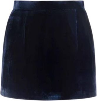 Bally Marine Velvet Mini Skirt, Brand Size 42 ( US Size 6 )