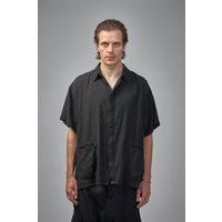 Geoffrey B. Small Assymetric Swing Back Exaggerated Volume Short Sleeve Workshirt