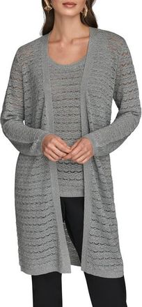 DKNY Metallic Open Cardigan in Vapor at Nordstrom, Size X-Small
