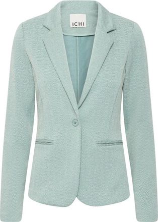 Ichi Groen/Amandel Herringbone Blazer Jas - Dames - Blazers - Groen - S - Leer - Jassen