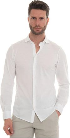 Gran Sasso Gestructureerd Polo Shirt met Franse Hals - Heren - Casual Overhemden - Wit - 2XL - Katoen - Overhemden