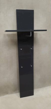 Dmora Perchero Vertical, Made In Italy, Con Balda Y 4 Ganchos, Mueble Para Pasillo, Entrada Moderna, Cm 50x27h140, Color Antracita Brillante, Con Embalaje R
