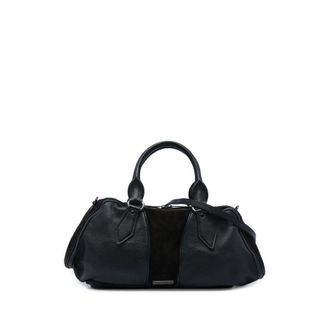 Burberry Pre-owned Burberry Grained Calfskin and Suede Satchel Ladies 6YFXH6PHPHC58A9K