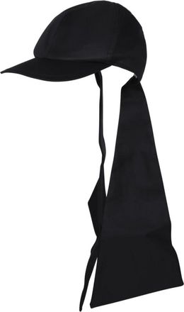 sacai Muts met strikdetail - unisex - Petten - Zwart - M - Katoen - Accessoires