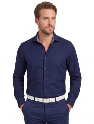 Olymp overhemd Luxor 24/Seven navy Modern Fit effen