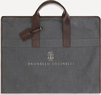 Brunello Cucinelli Garment Bag in techno fabric and leather Male UNI
