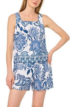 CeCe by Cynthia Steffe Floral Print Tank & Shorts Set in Denim at Nordstrom Rack, Size X-Large